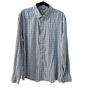 Faherty Blue Plaid Lightweight Supima Cotton Nylon Blend Button-Down Shirt‎ – XL